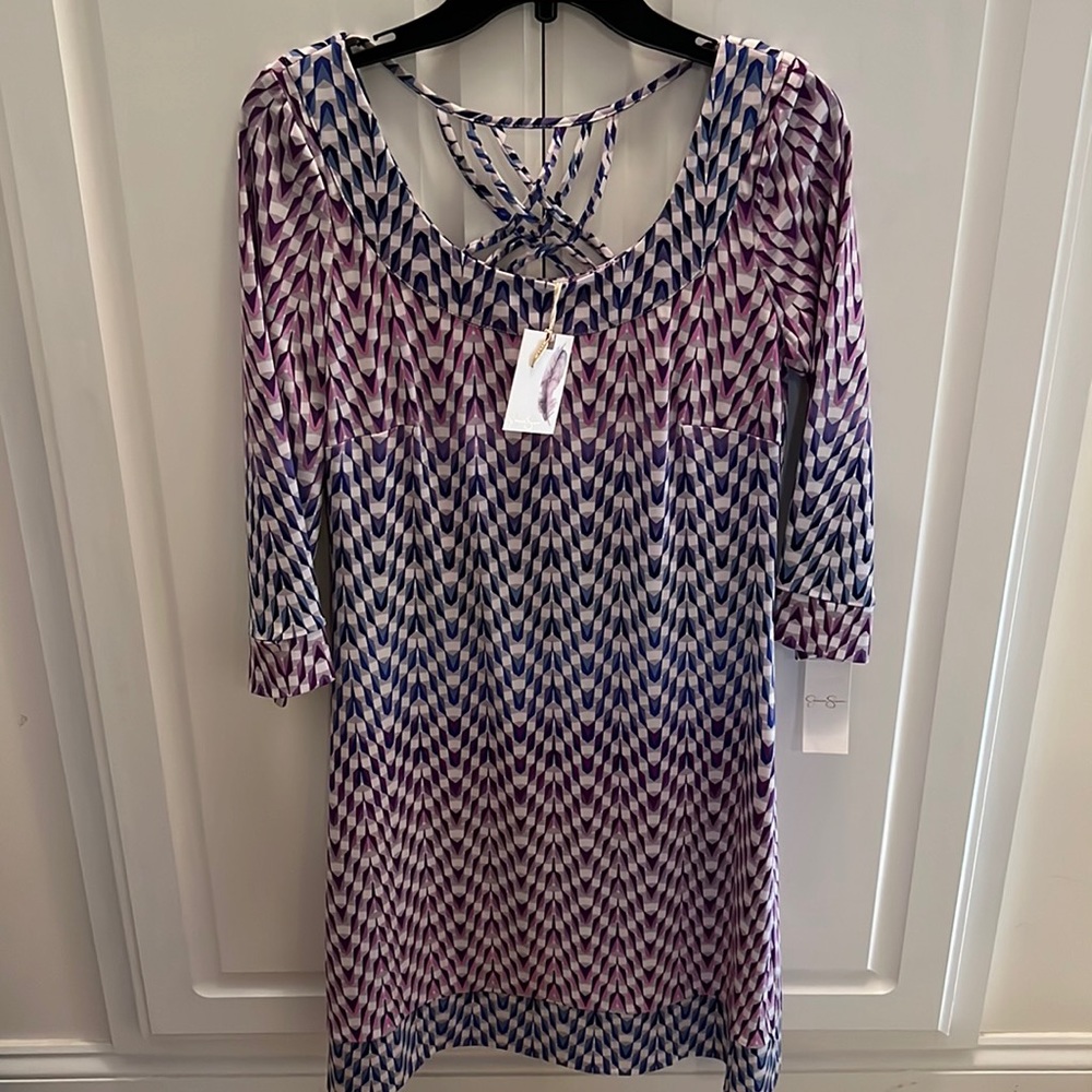 NWT Jessica Simpson Abstract Multi- Color Dress, Size 6